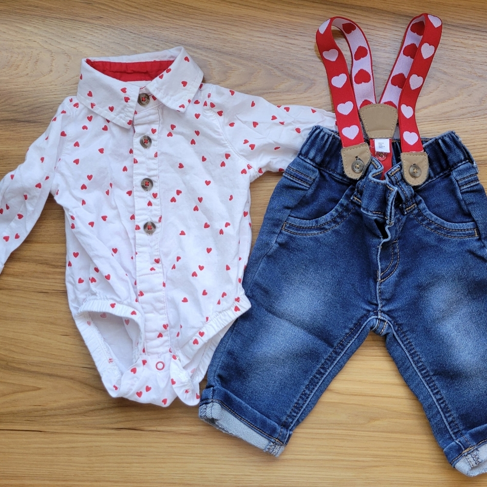 Kids White and Red Heart Shirt
